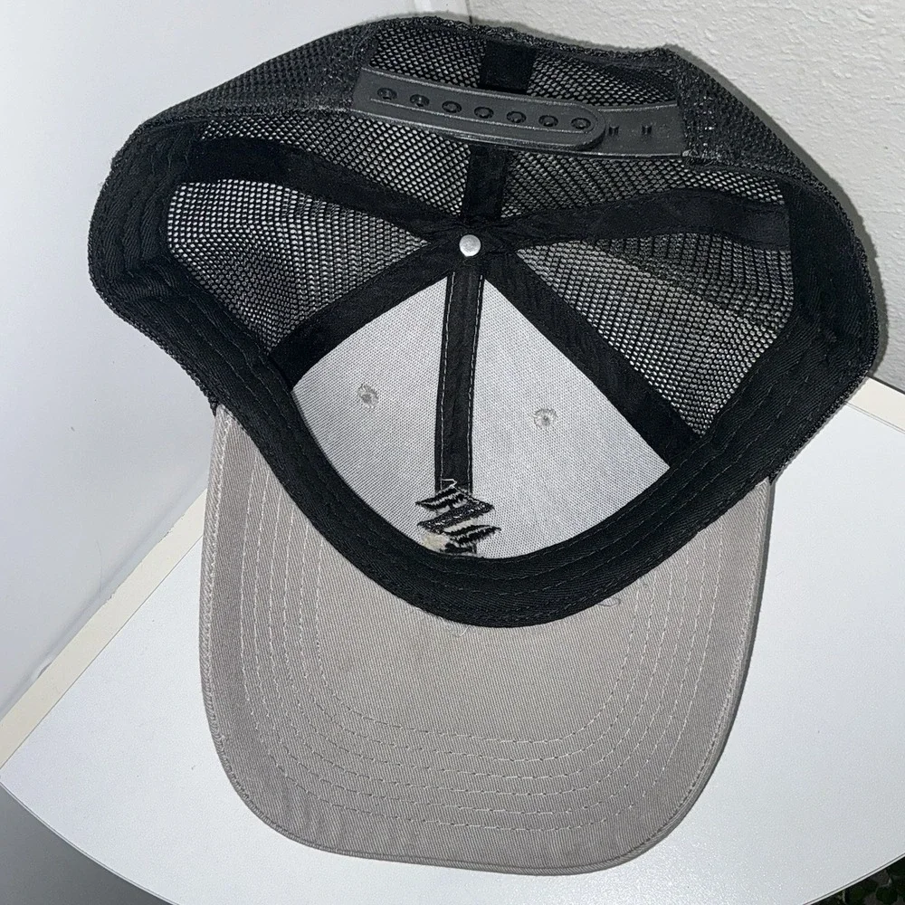 Suzuki Mesh Back Adjustable Gray Black Trucker Hat for Men Motorcycle Theme